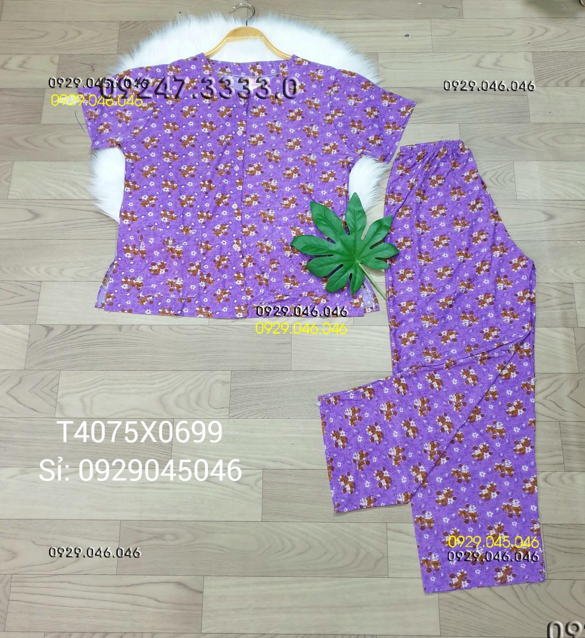 [40-75kg] Đồ bộ quần áo bà già thun lạnh cao cấp - T4075X0699