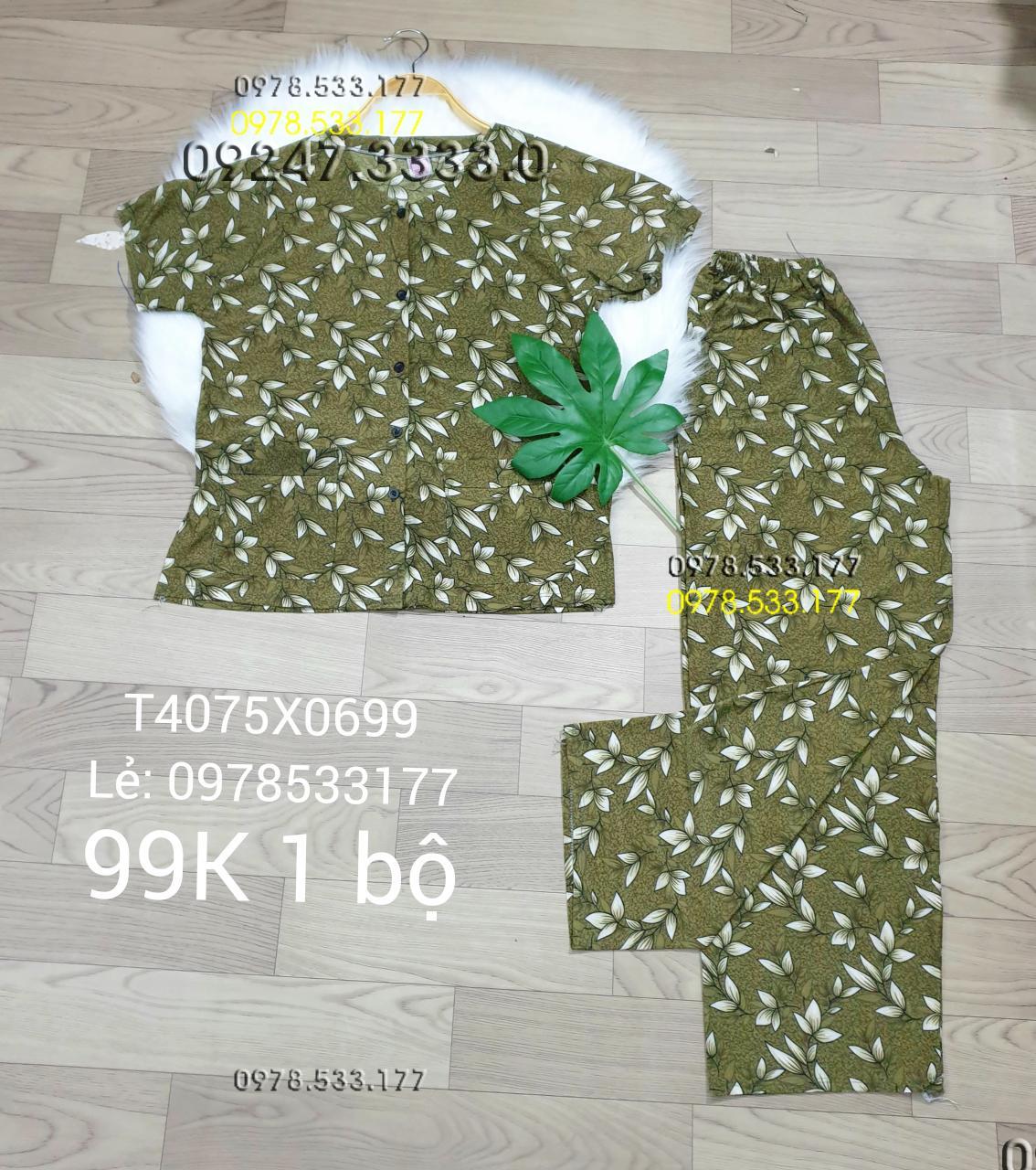 [40-75kg] Đồ bộ quần áo bà già thun lạnh cao cấp - T4075X0699