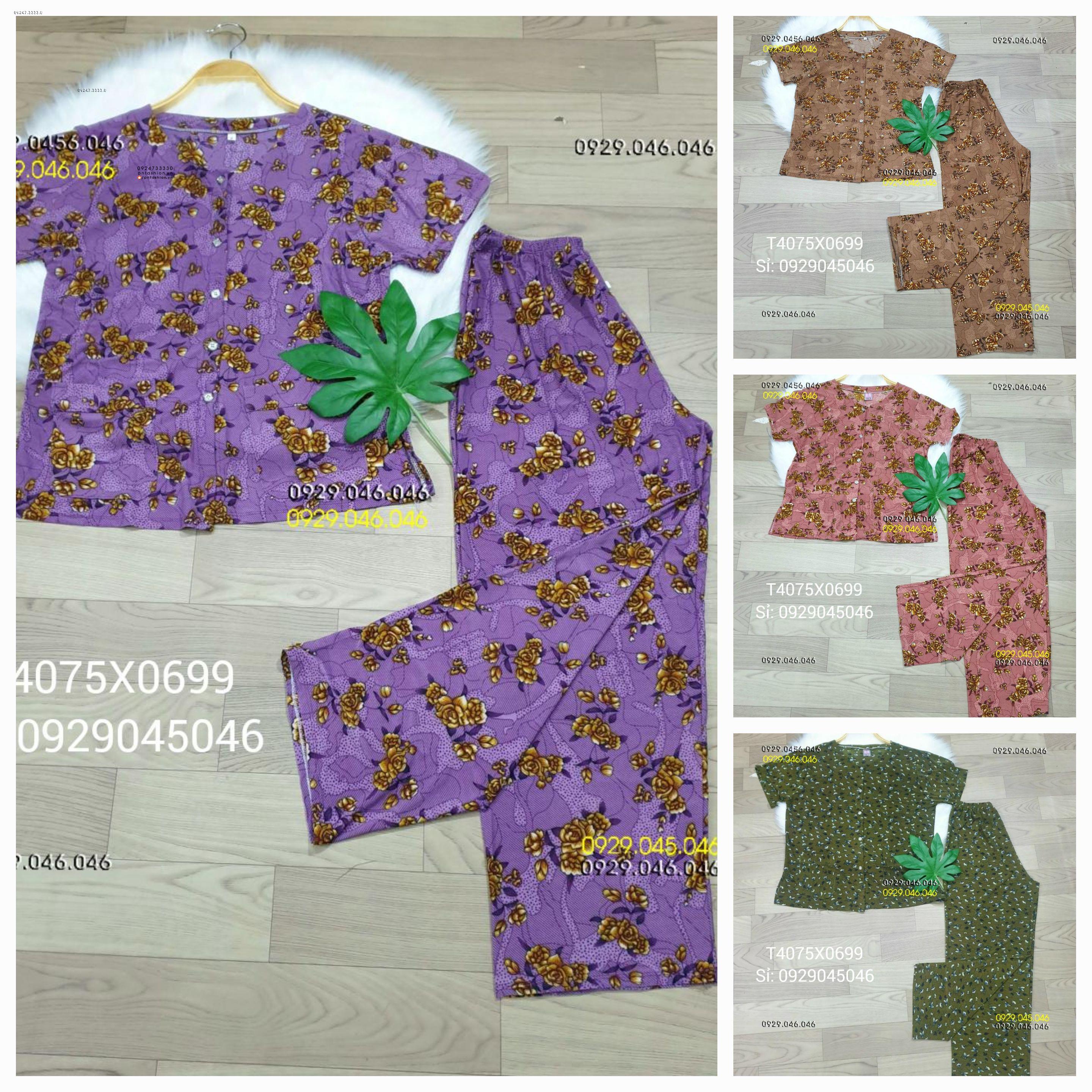 [40-75kg] Đồ bộ quần áo bà già thun lạnh cao cấp - T4075X0699