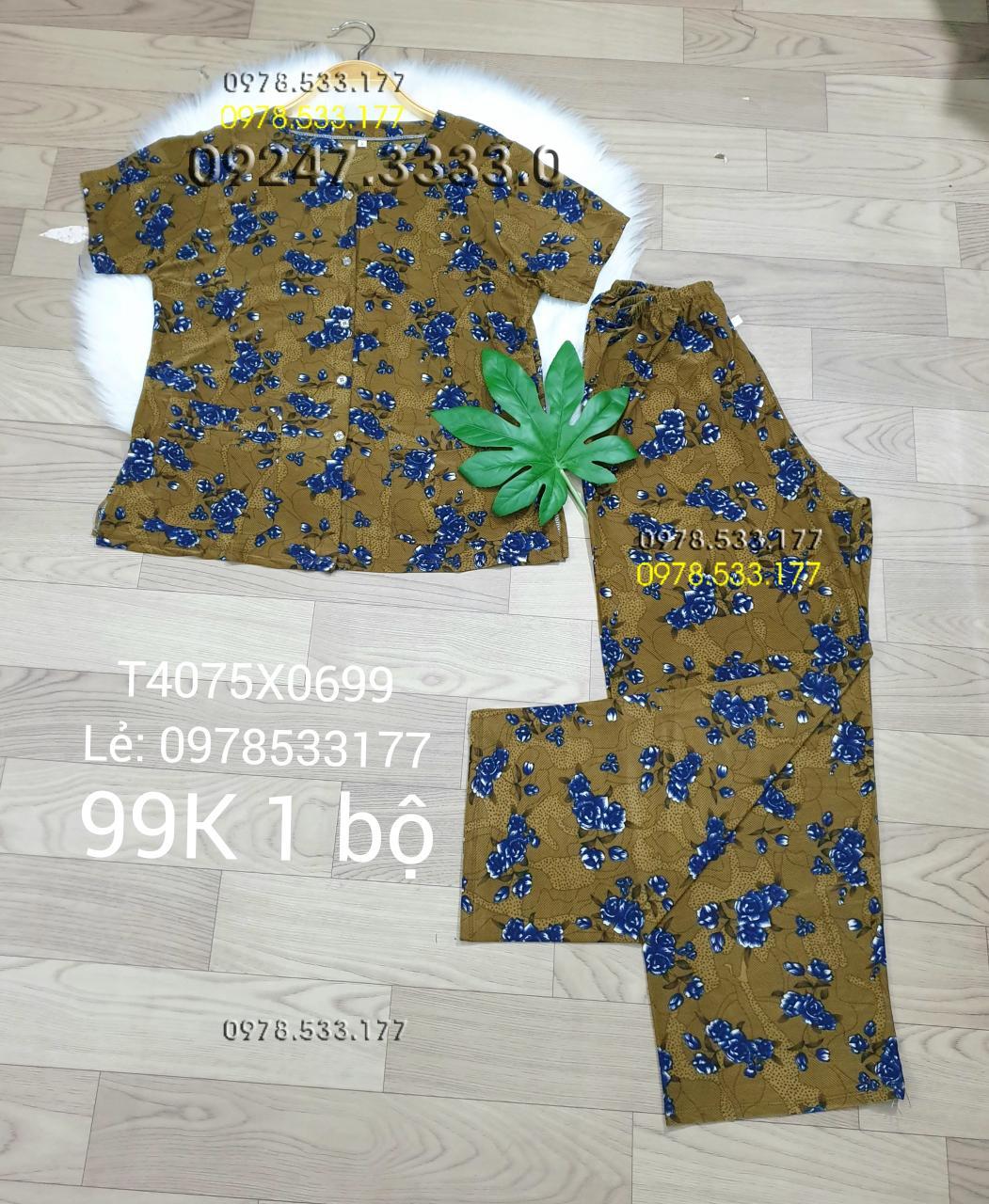 [40-75kg] Đồ bộ quần áo bà già thun lạnh cao cấp - T4075X0699