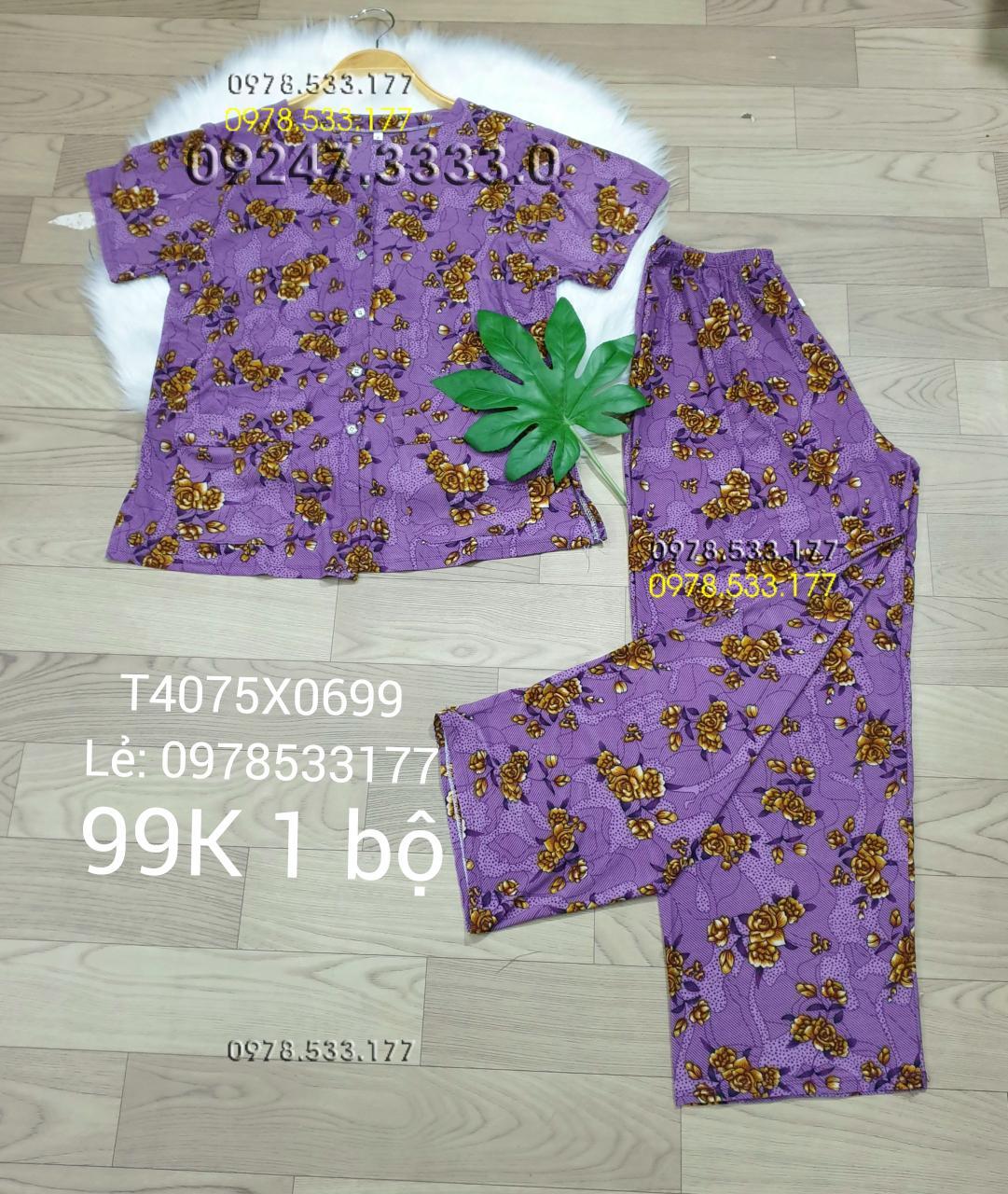 [40-75kg] Đồ bộ quần áo bà già thun lạnh cao cấp - T4075X0699