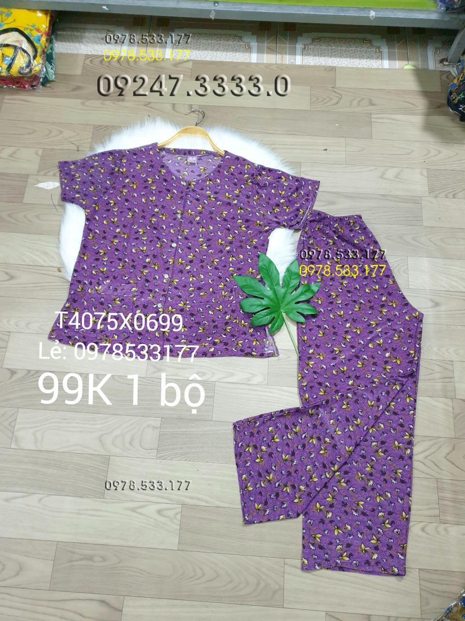 [40-75kg] Đồ bộ quần áo bà già thun lạnh cao cấp - T4075X0699