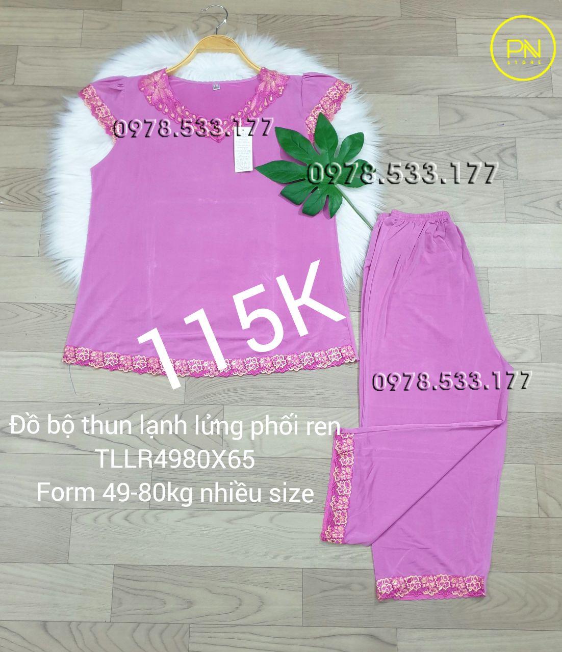 [49-80kg] Đồ bộ trung niên thun lạnh lửng phối ren cao cấp - TLLR4980X65