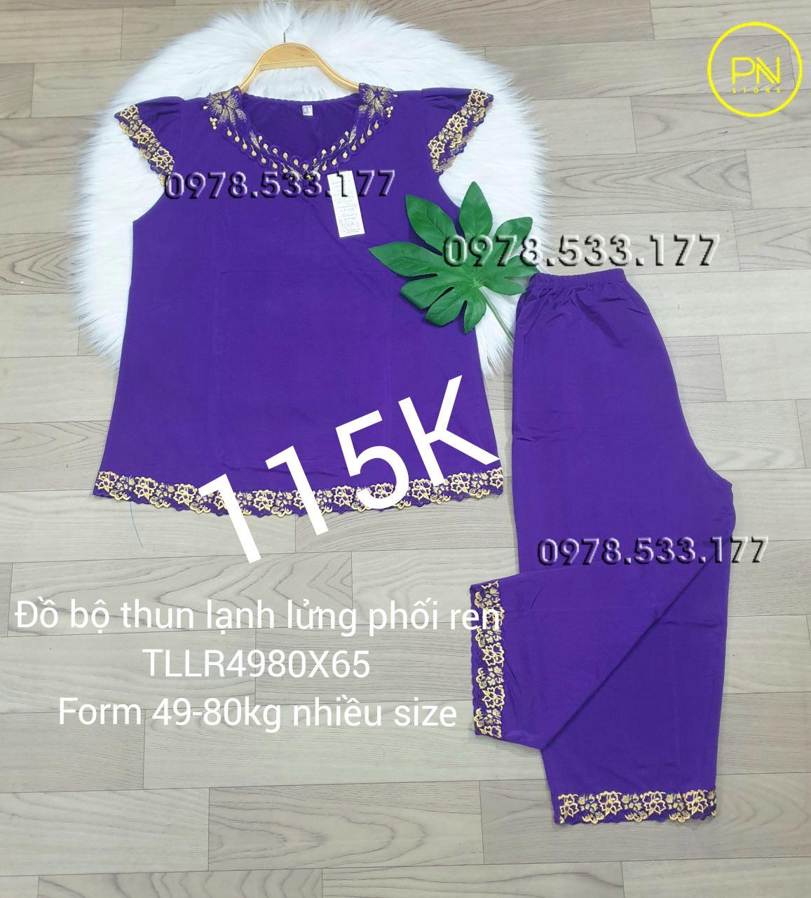 [49-80kg] Đồ bộ trung niên thun lạnh lửng phối ren cao cấp - TLLR4980X65