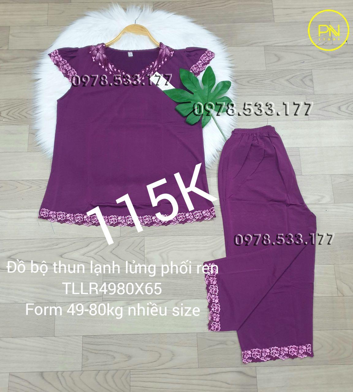 [49-80kg] Đồ bộ trung niên thun lạnh lửng phối ren cao cấp - TLLR4980X65