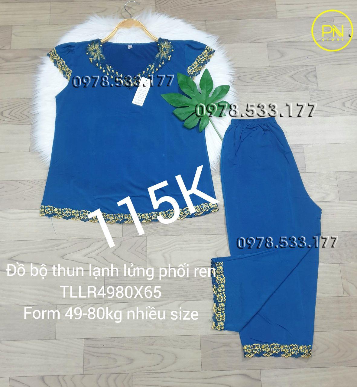 [49-80kg] Đồ bộ trung niên thun lạnh lửng phối ren cao cấp - TLLR4980X65