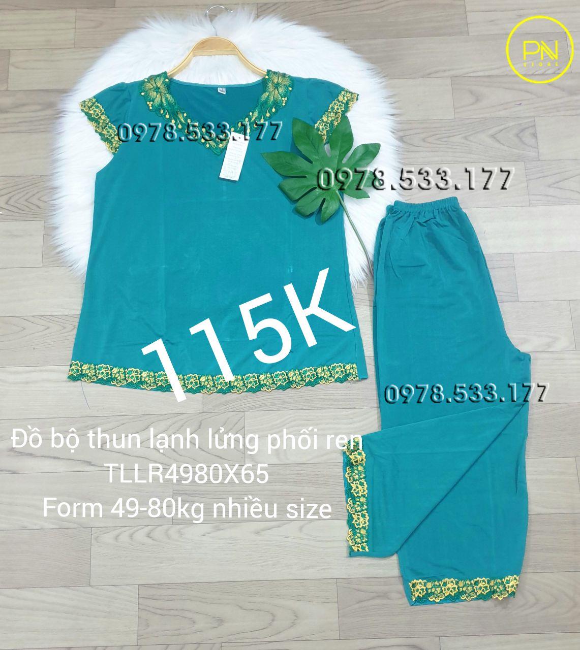 [49-80kg] Đồ bộ trung niên thun lạnh lửng phối ren cao cấp - TLLR4980X65