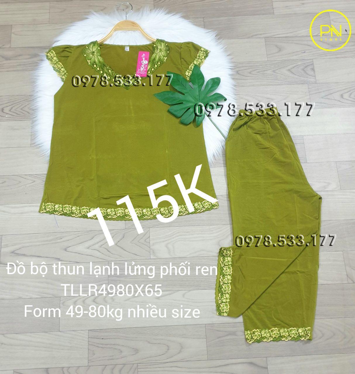 [49-80kg] Đồ bộ trung niên thun lạnh lửng phối ren cao cấp - TLLR4980X65