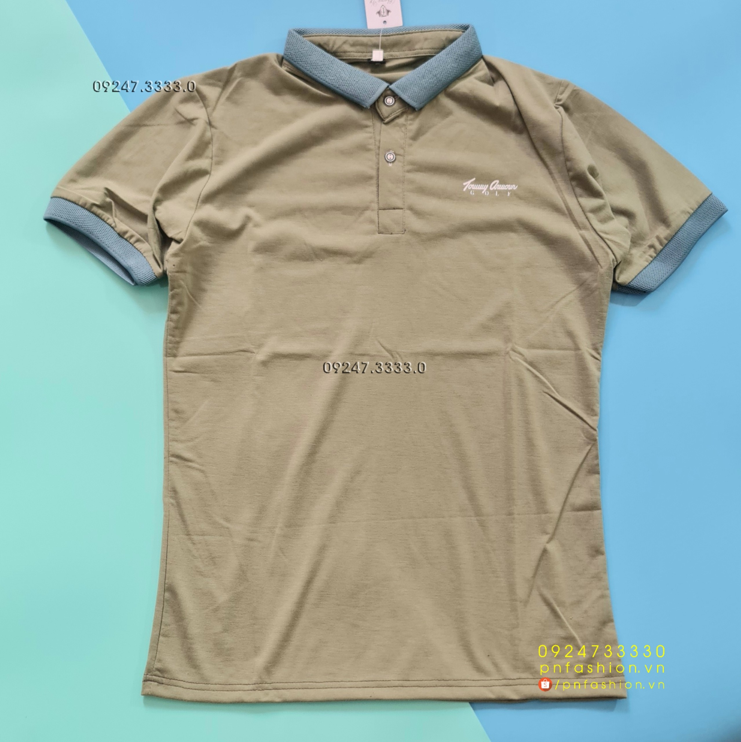 [45-50Kg] Áo thun nam có cổ thun cotton co giãn 4 chiều - PN241121-XL4550