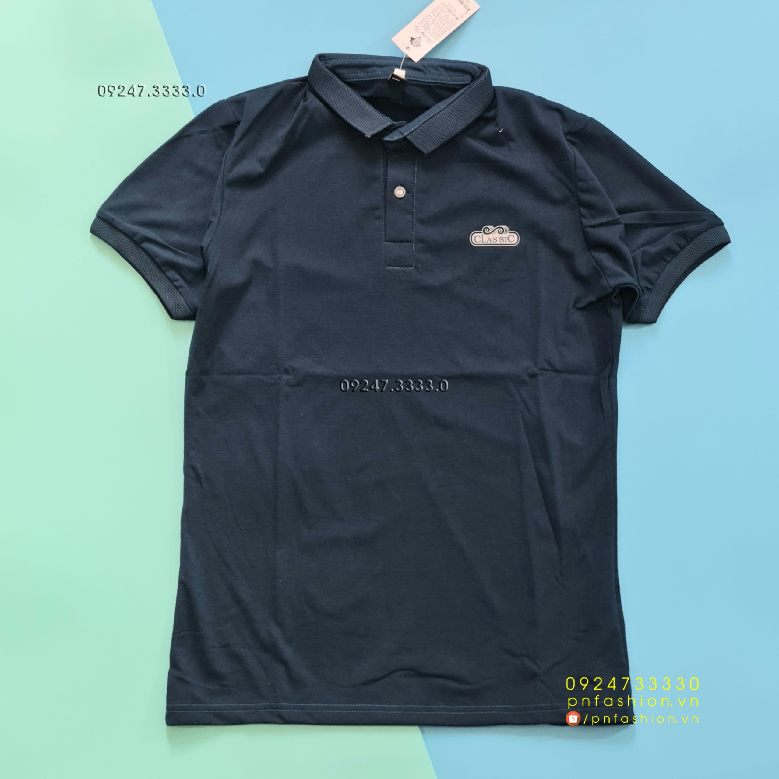 [45-50Kg] Áo thun nam có cổ thun cotton co giãn 4 chiều - PN241121-XL4550