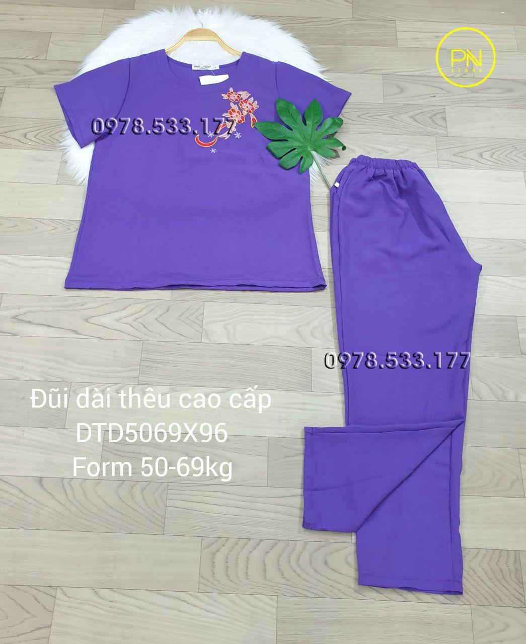 [50-69] Đồ bộ trung niên đũi dài thêu cao cấp- DTD5069X96