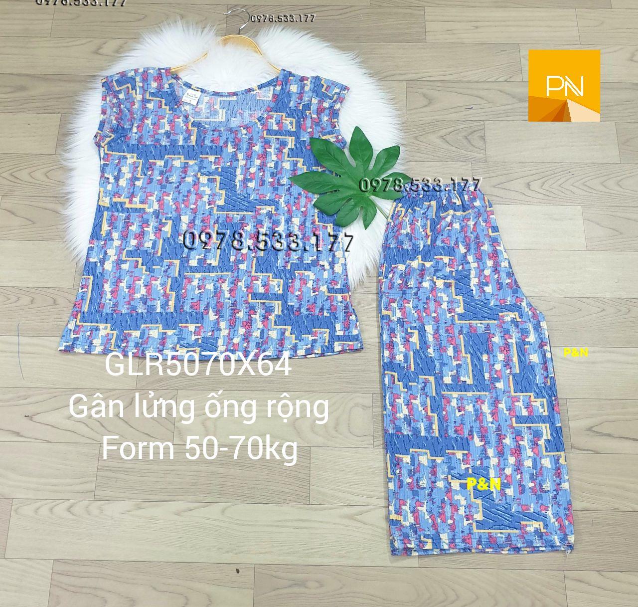 [50-70kg] Đồ bộ trung niên gân lửng ống rộng đẹp cao cấp - GLR5070X64