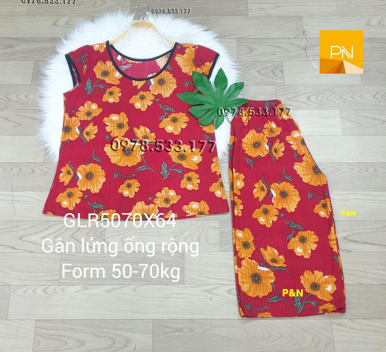 [50-70kg] Đồ bộ trung niên gân lửng ống rộng đẹp cao cấp - GLR5070X64