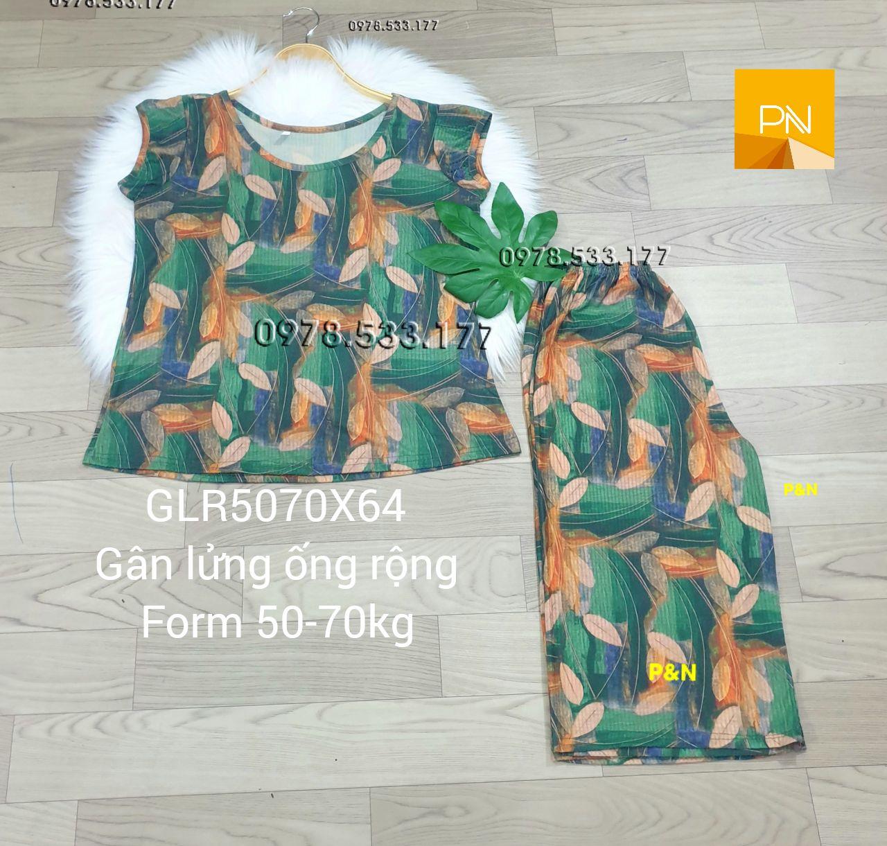 [50-70kg] Đồ bộ trung niên gân lửng ống rộng đẹp cao cấp - GLR5070X64