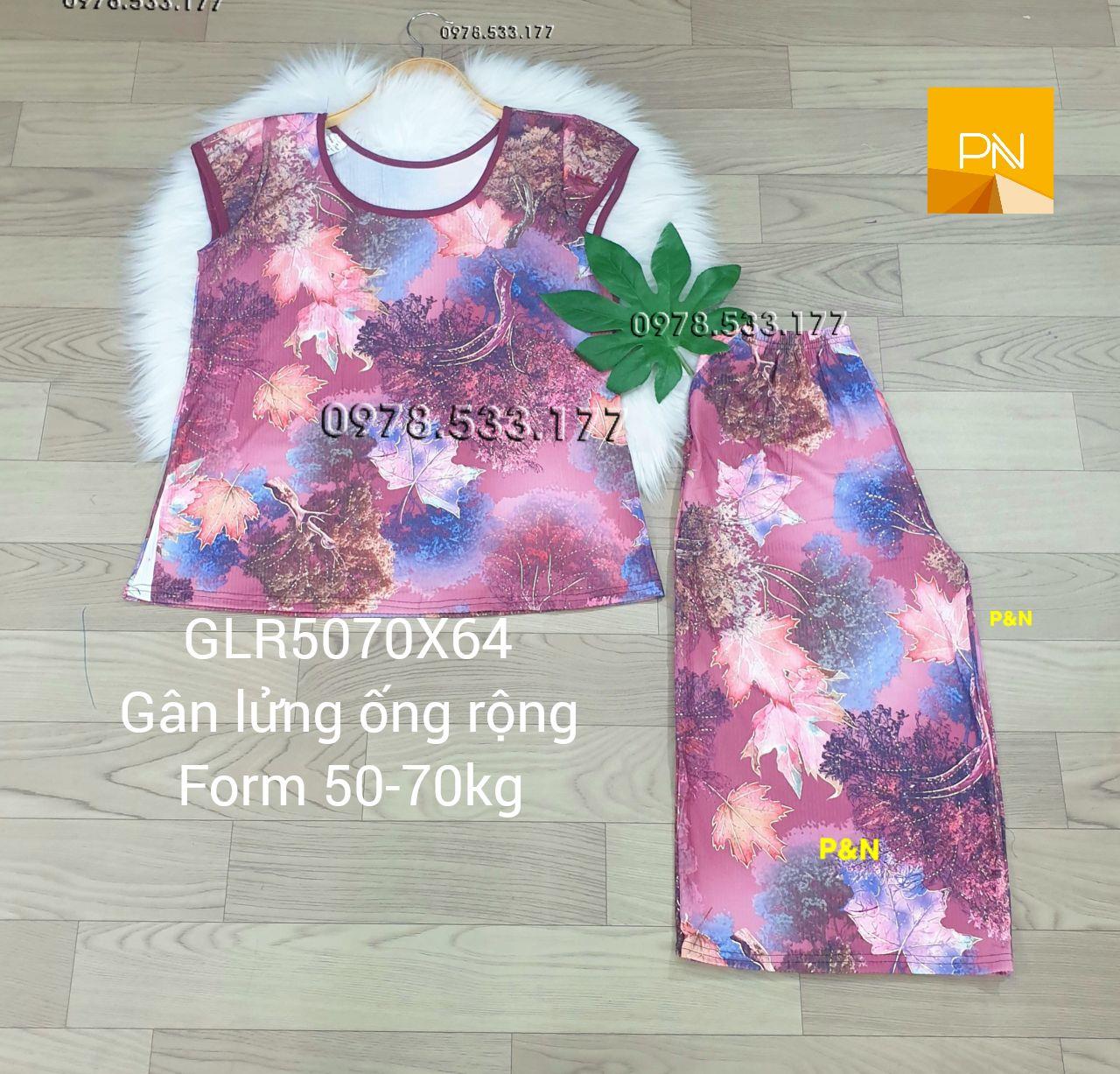 [50-70kg] Đồ bộ trung niên gân lửng ống rộng đẹp cao cấp - GLR5070X64