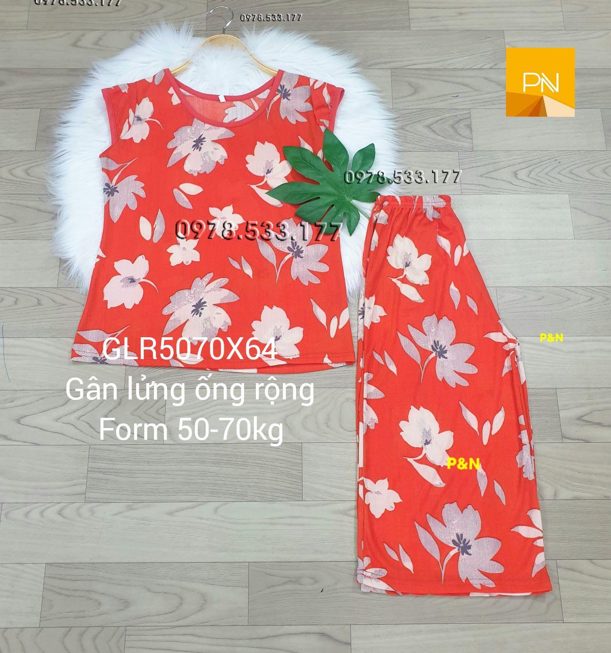 [50-70kg] Đồ bộ trung niên gân lửng ống rộng đẹp cao cấp - GLR5070X64