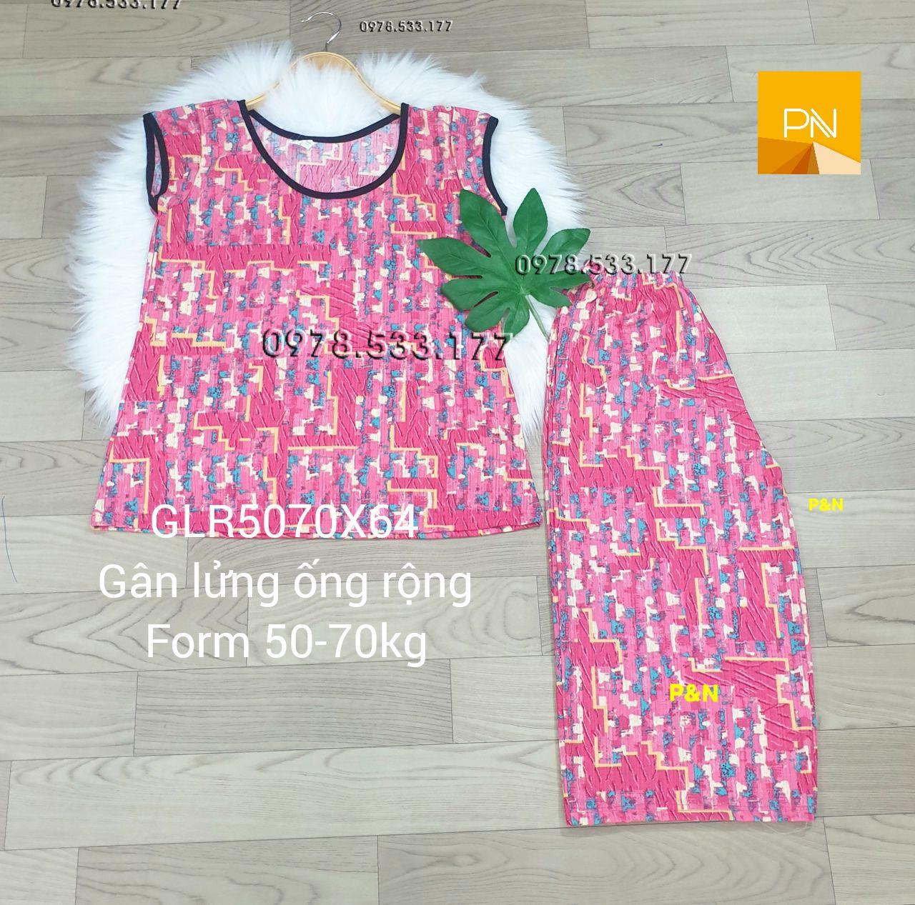 [50-70kg] Đồ bộ trung niên gân lửng ống rộng đẹp cao cấp - GLR5070X64