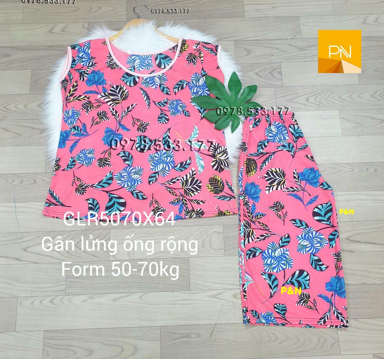 [50-70kg] Đồ bộ trung niên gân lửng ống rộng đẹp cao cấp - GLR5070X64