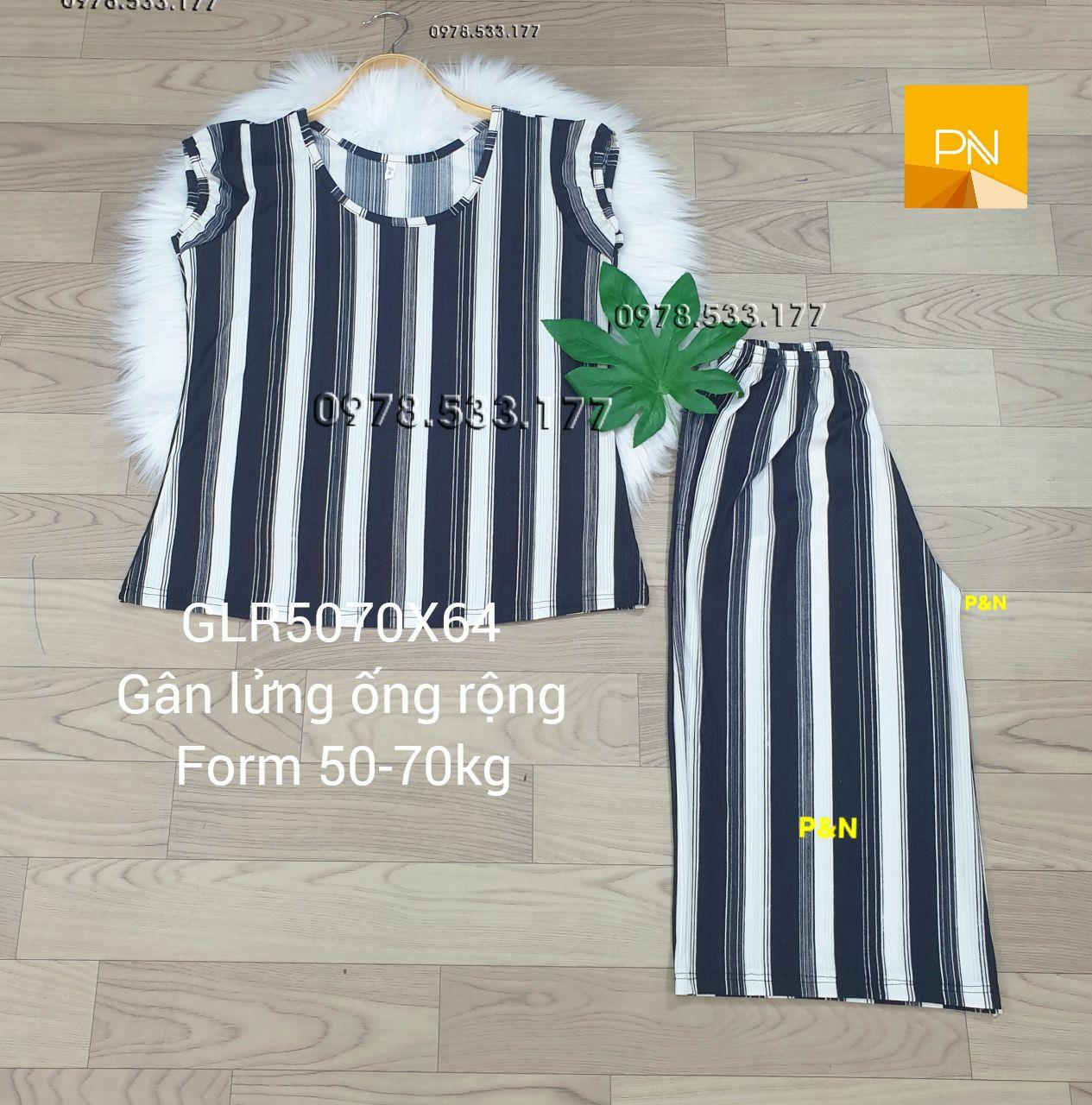 [50-70kg] Đồ bộ trung niên gân lửng ống rộng đẹp cao cấp - GLR5070X64