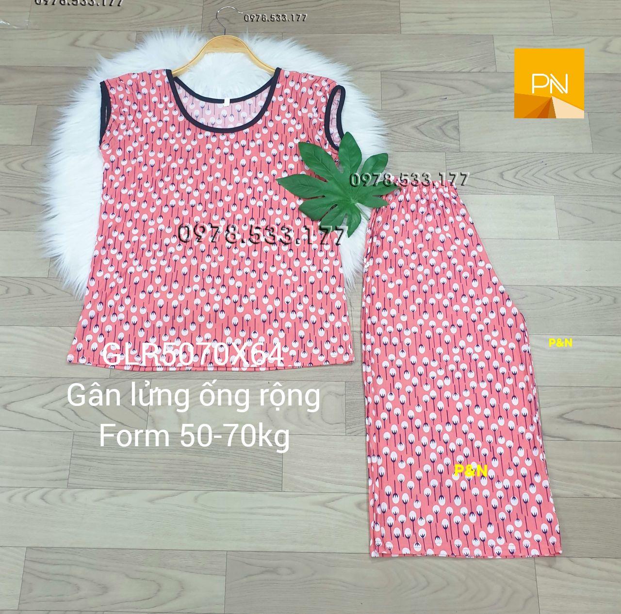 [50-70kg] Đồ bộ trung niên gân lửng ống rộng đẹp cao cấp - GLR5070X64