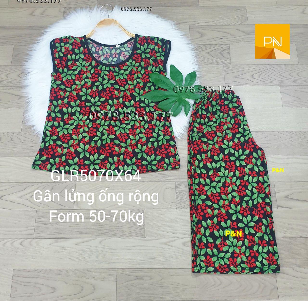 [50-70kg] Đồ bộ trung niên gân lửng ống rộng đẹp cao cấp - GLR5070X64