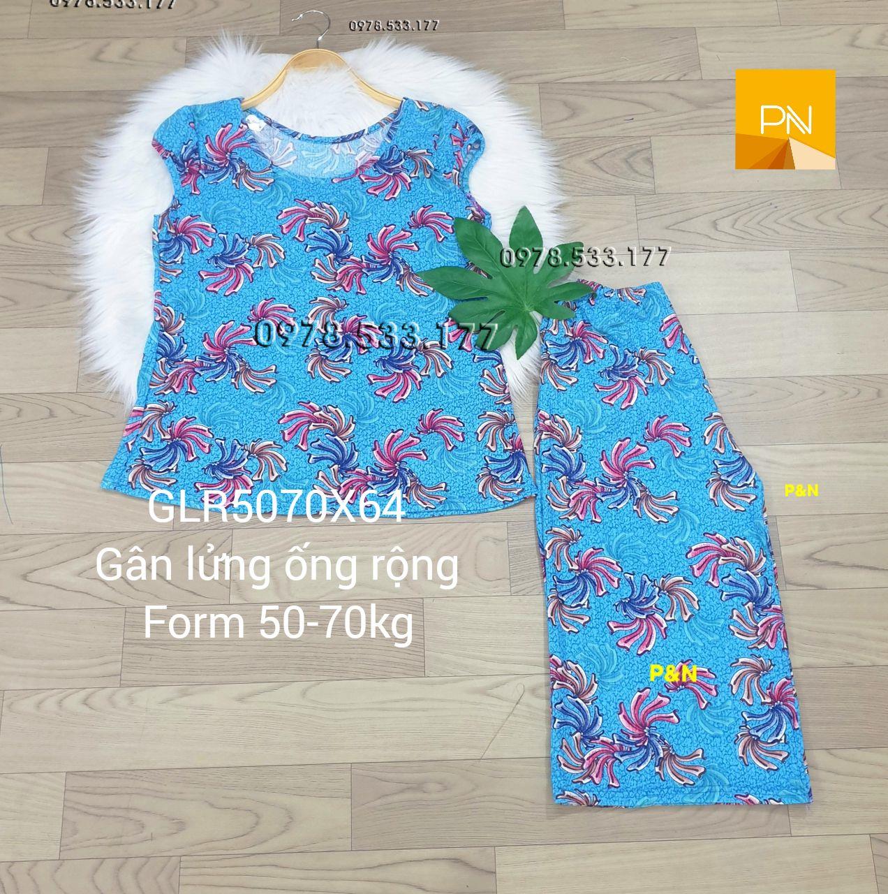 [50-70kg] Đồ bộ trung niên gân lửng ống rộng đẹp cao cấp - GLR5070X64