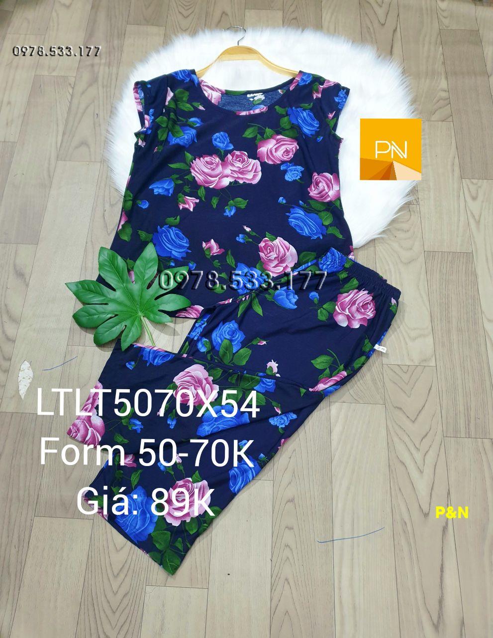 [50-70kg] Đồ bộ trung niên lạnh thái lửng túm bông đẹp - LTLT5070X54