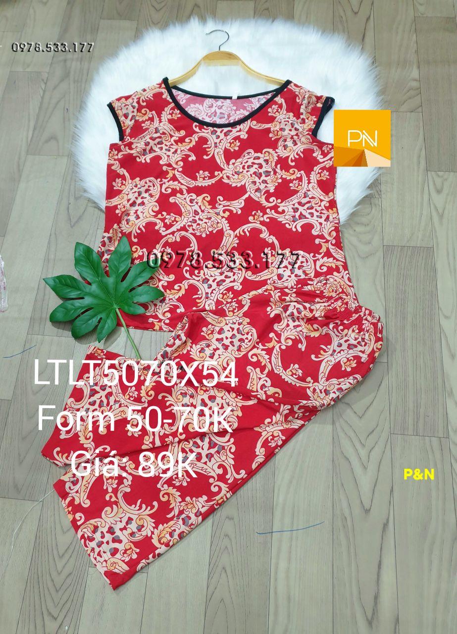 [50-70kg] Đồ bộ trung niên lạnh thái lửng túm bông đẹp - LTLT5070X54