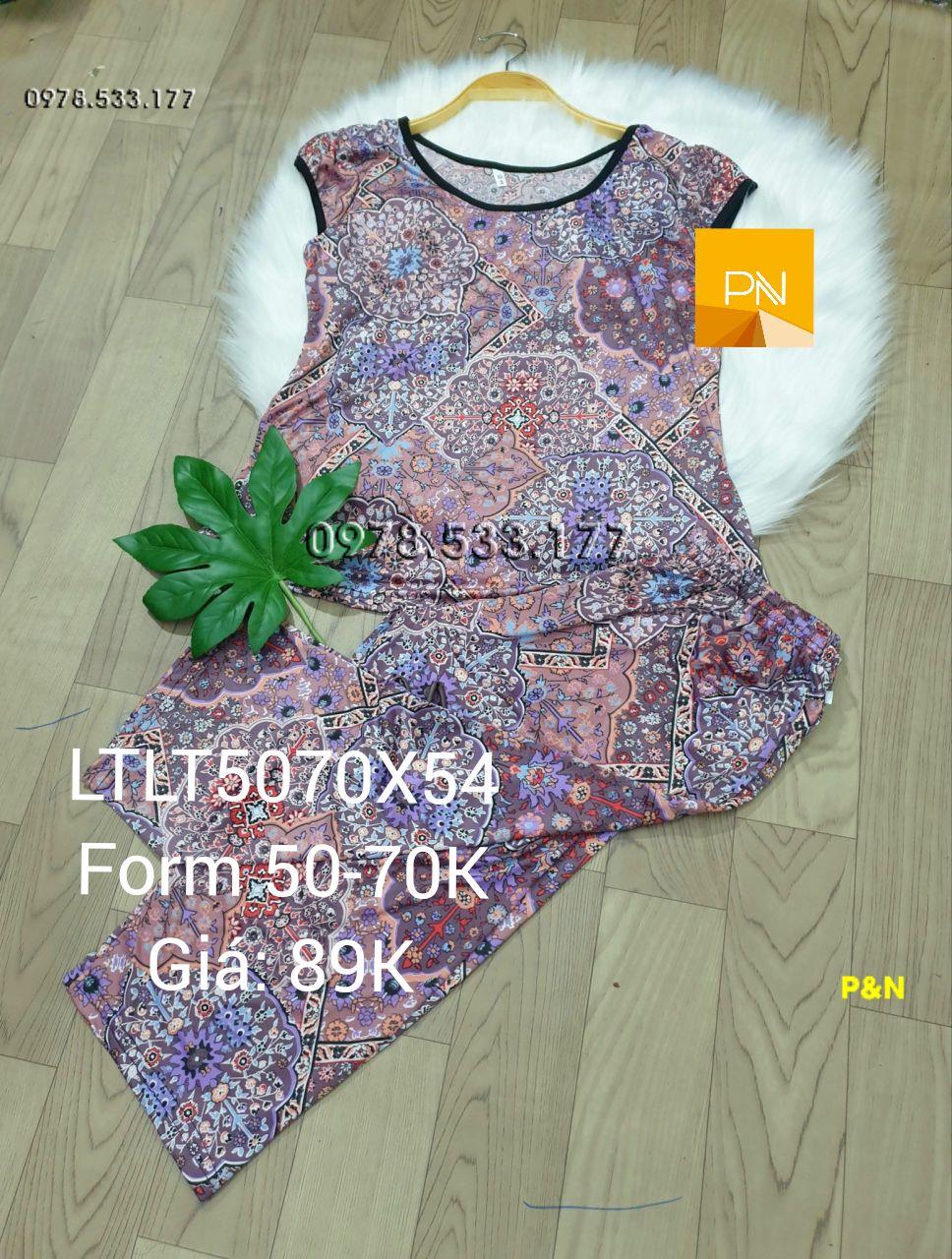 [50-70kg] Đồ bộ trung niên lạnh thái lửng túm bông đẹp - LTLT5070X54