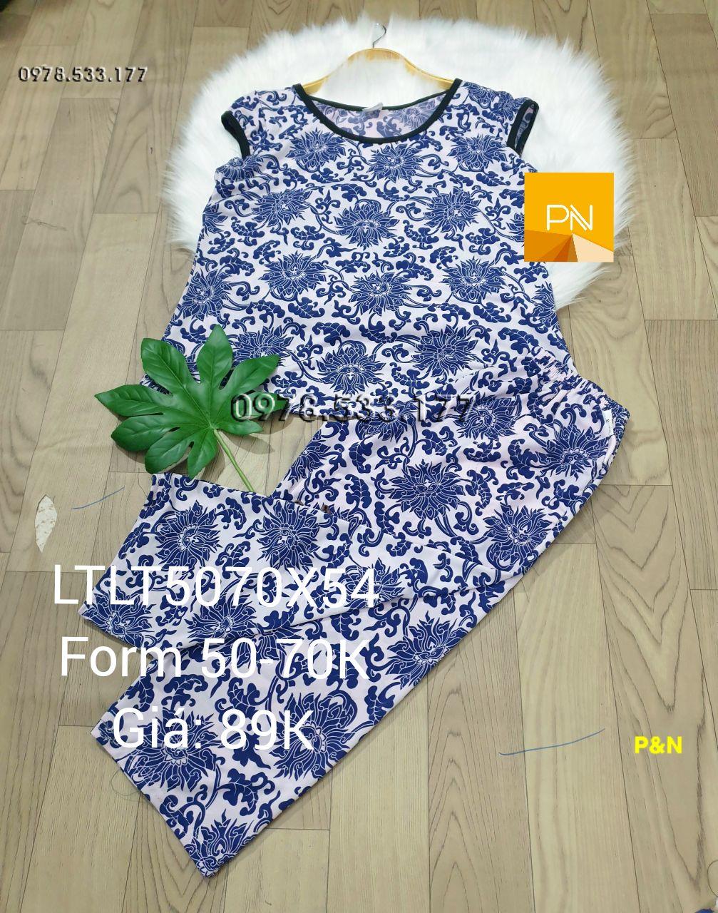 [50-70kg] Đồ bộ trung niên lạnh thái lửng túm bông đẹp - LTLT5070X54