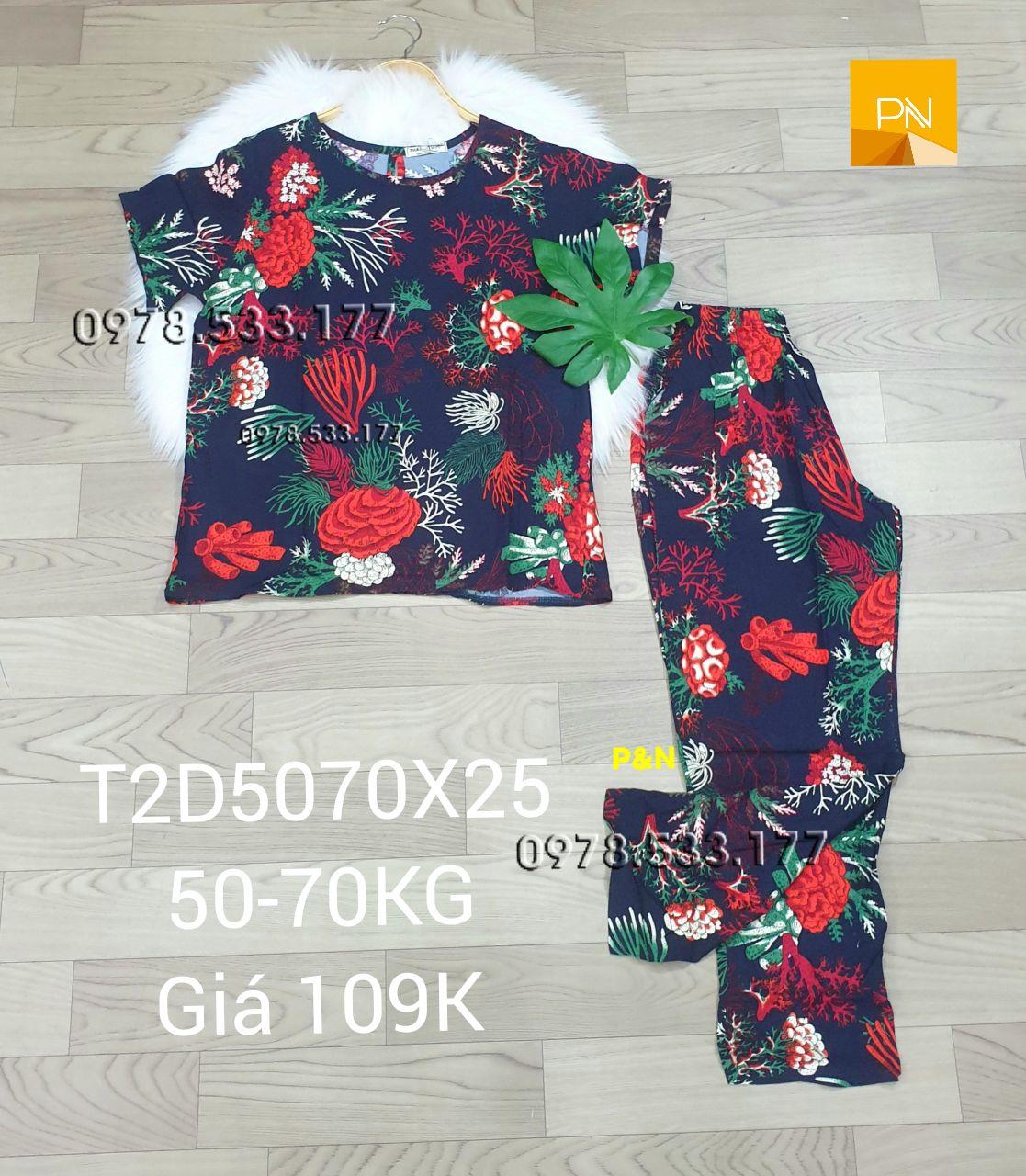 [50-70kg] Đồ bộ trung niên mặc nhà tole 2 da quần dài đẹp sang trọng - T2D5070X25