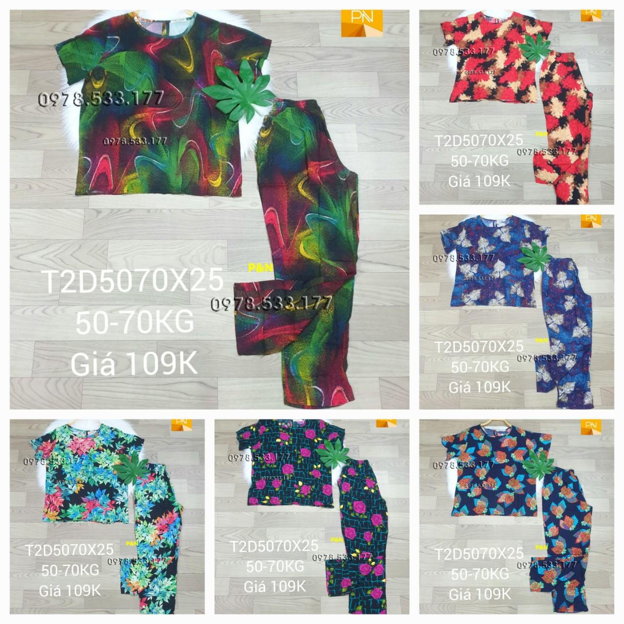 [50-70kg] Đồ bộ trung niên mặc nhà tole 2 da quần dài đẹp sang trọng - T2D5070X25