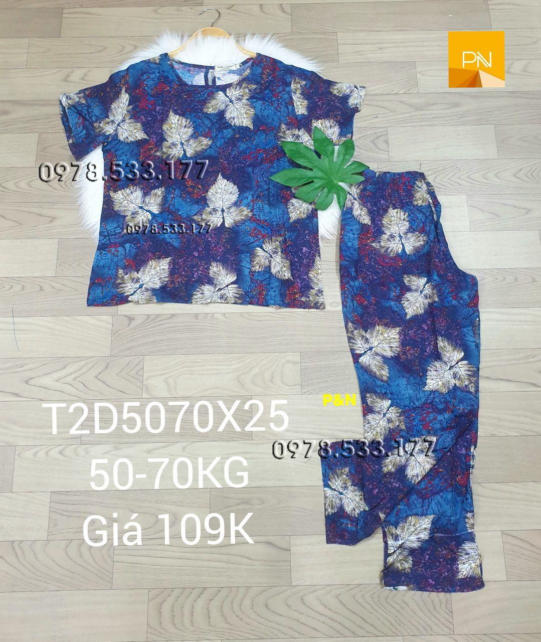 [50-70kg] Đồ bộ trung niên mặc nhà tole 2 da quần dài đẹp sang trọng - T2D5070X25