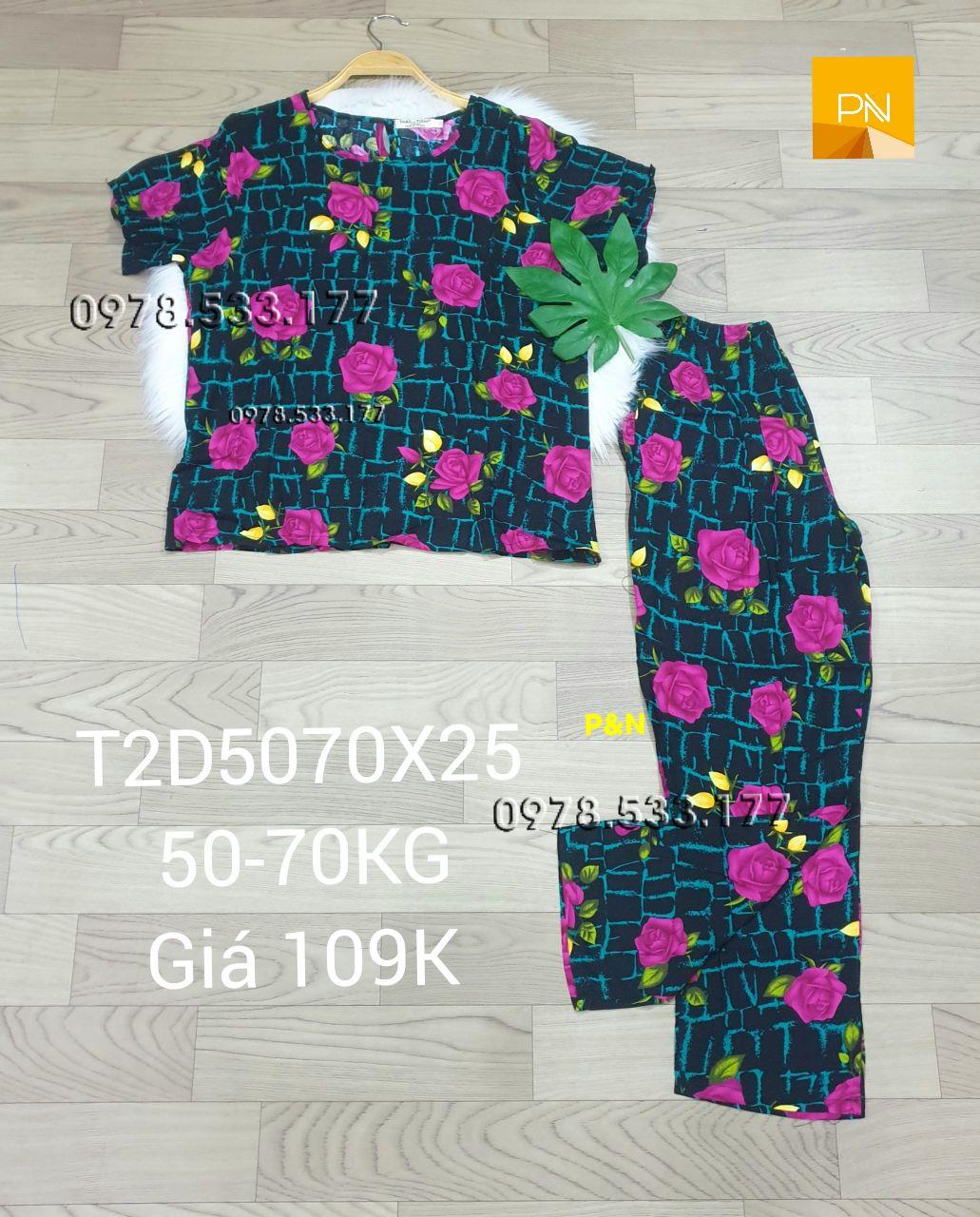 [50-70kg] Đồ bộ trung niên mặc nhà tole 2 da quần dài đẹp sang trọng - T2D5070X25