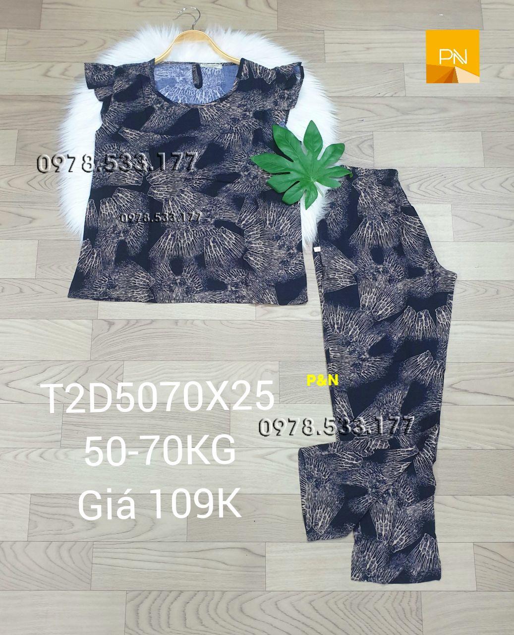 [50-70kg] Đồ bộ trung niên mặc nhà tole 2 da quần dài đẹp sang trọng - T2D5070X25