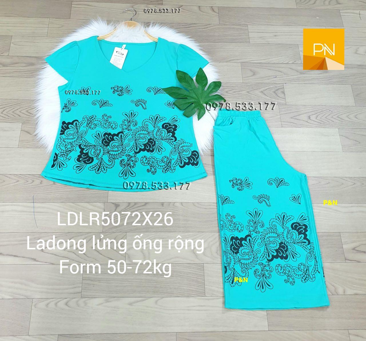 [50-72kg] Đồ bộ trung niên ladong lửng ống rộng đẹp cao cấp - LALR5072X26