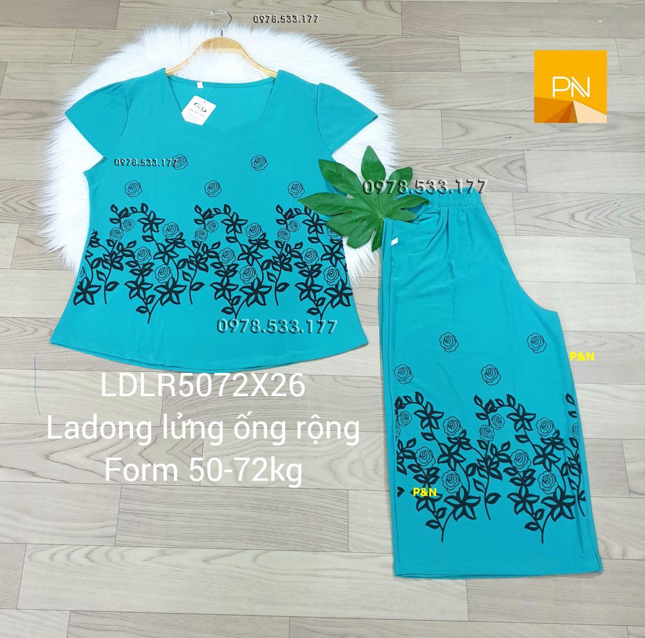 [50-72kg] Đồ bộ trung niên ladong lửng ống rộng đẹp cao cấp - LALR5072X26