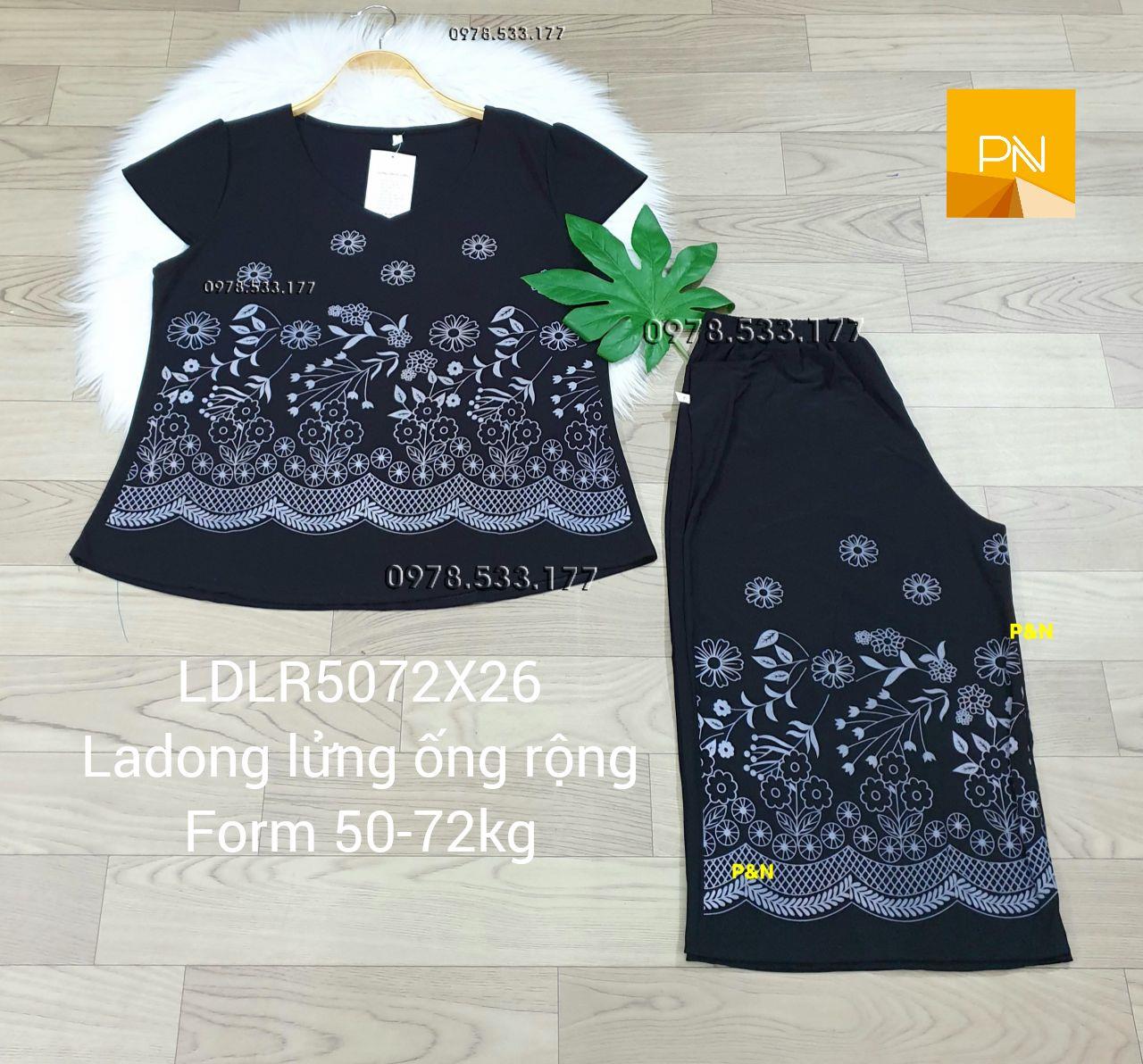 [50-72kg] Đồ bộ trung niên ladong lửng ống rộng đẹp cao cấp - LALR5072X26