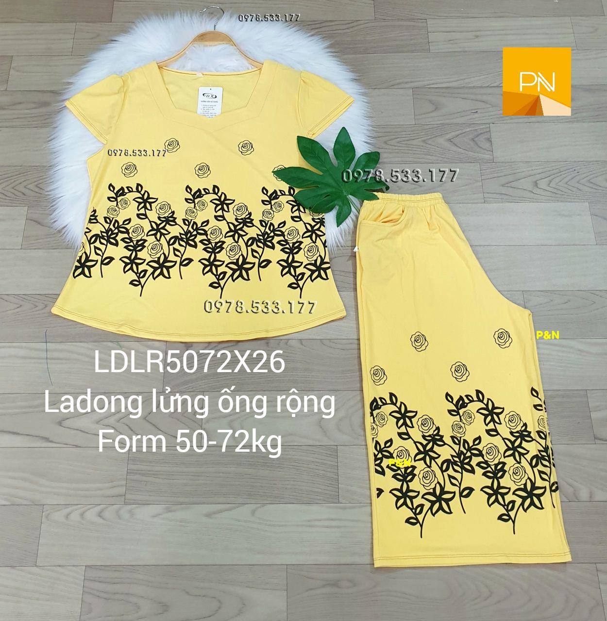 [50-72kg] Đồ bộ trung niên ladong lửng ống rộng đẹp cao cấp - LALR5072X26