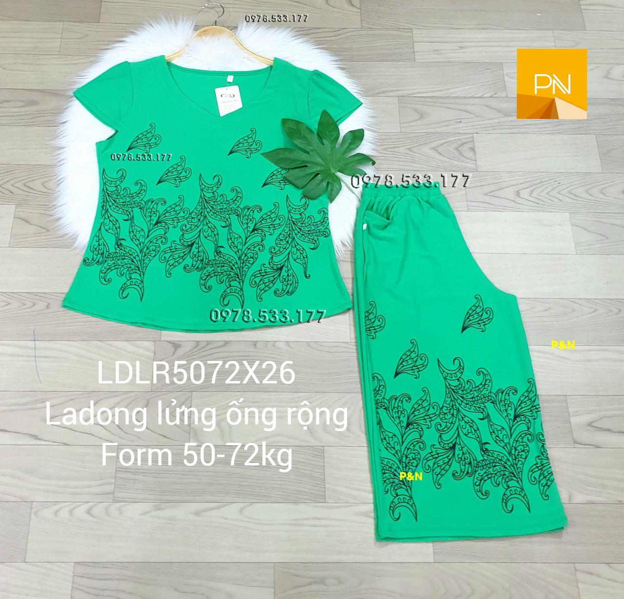 [50-72kg] Đồ bộ trung niên ladong lửng ống rộng đẹp cao cấp - LALR5072X26