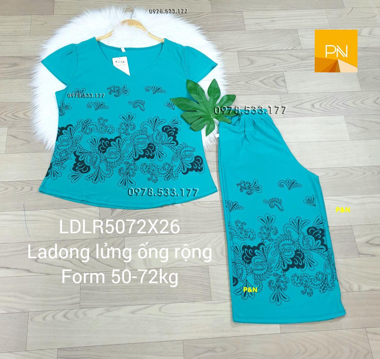 [50-72kg] Đồ bộ trung niên ladong lửng ống rộng đẹp cao cấp - LALR5072X26