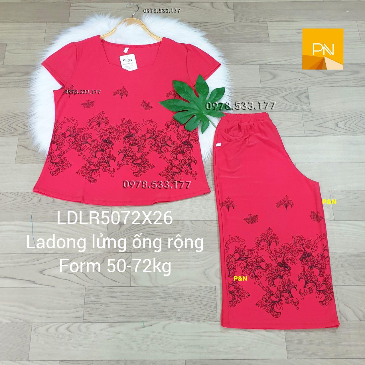 [50-72kg] Đồ bộ trung niên ladong lửng ống rộng đẹp cao cấp - LALR5072X26