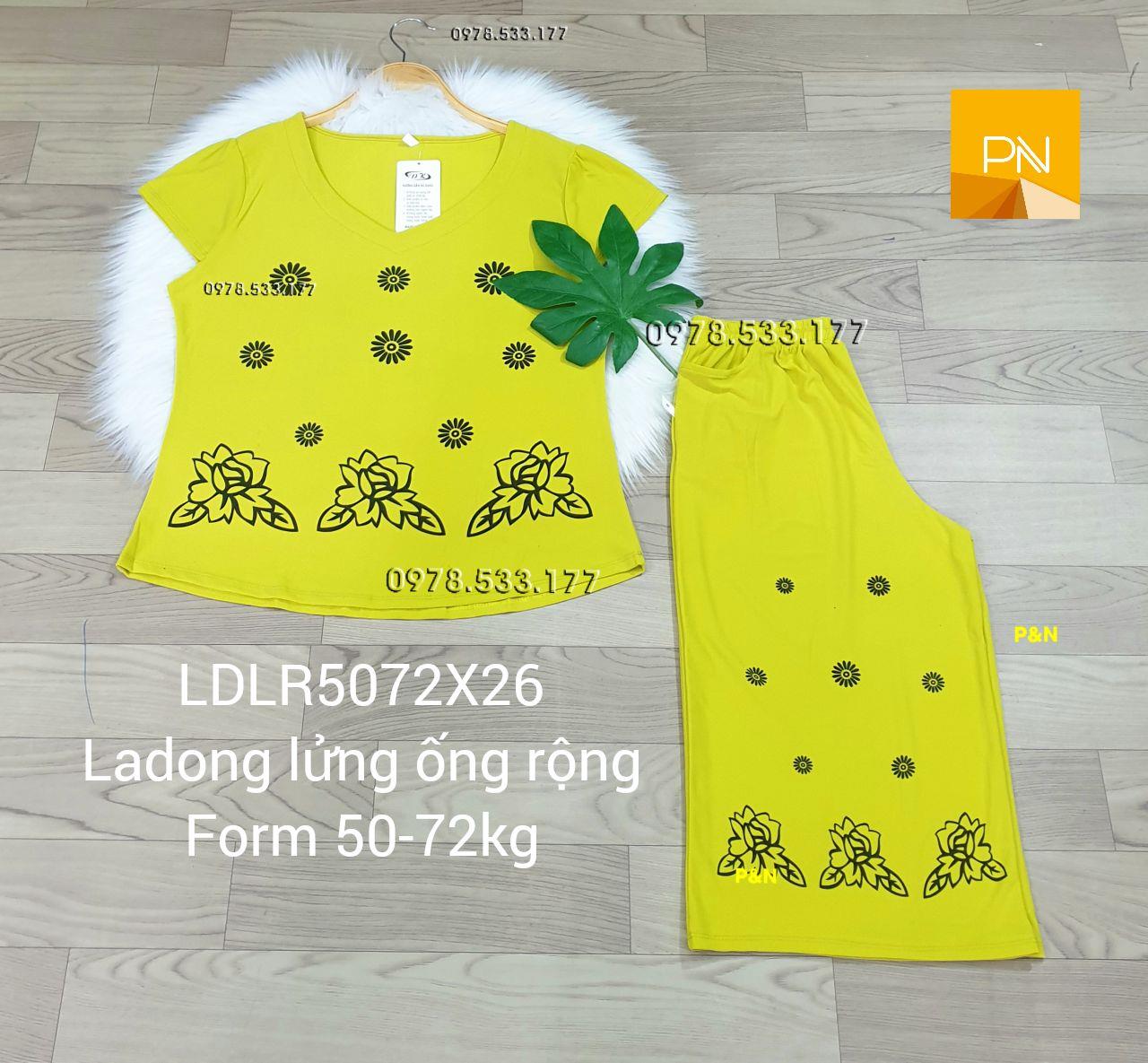 [50-72kg] Đồ bộ trung niên ladong lửng ống rộng đẹp cao cấp - LALR5072X26