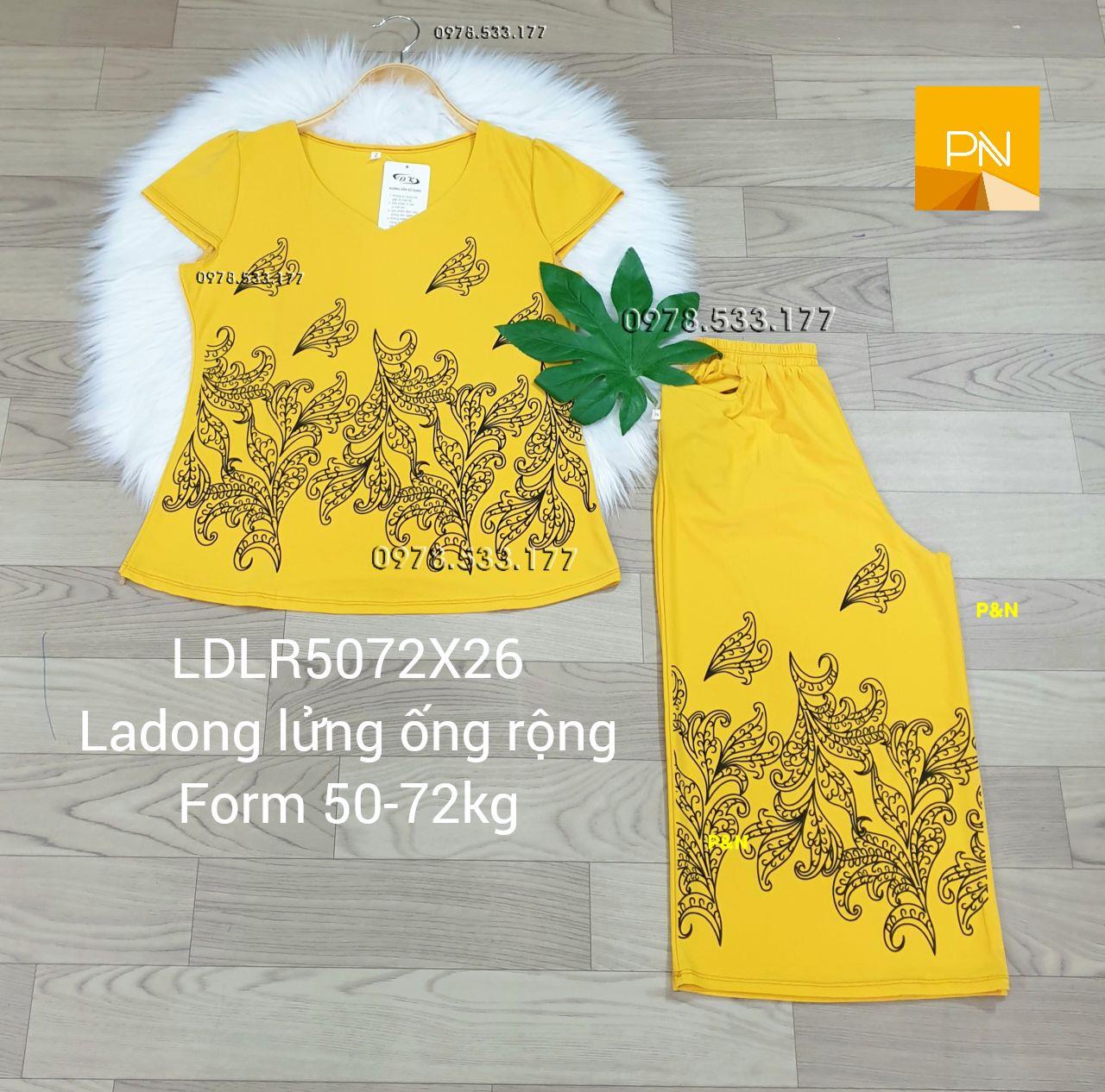 [50-72kg] Đồ bộ trung niên ladong lửng ống rộng đẹp cao cấp - LALR5072X26