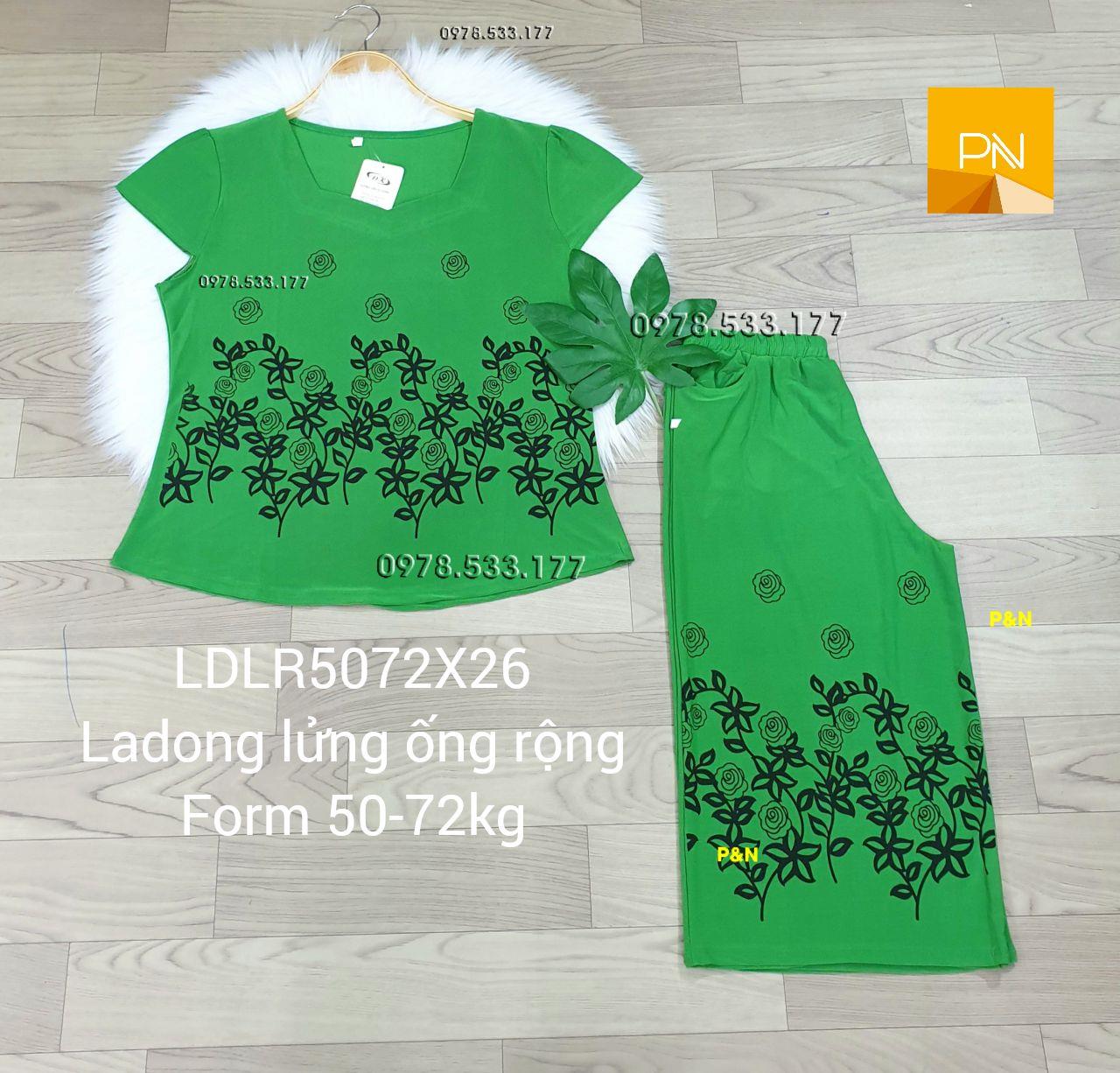 [50-72kg] Đồ bộ trung niên ladong lửng ống rộng đẹp cao cấp - LALR5072X26