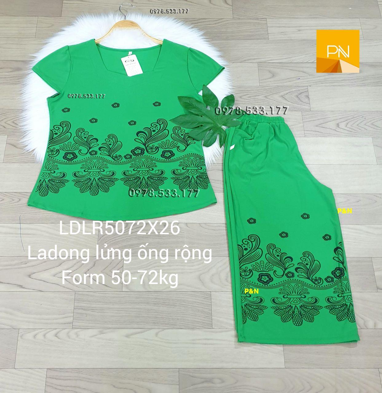 [50-72kg] Đồ bộ trung niên ladong lửng ống rộng đẹp cao cấp - LALR5072X26