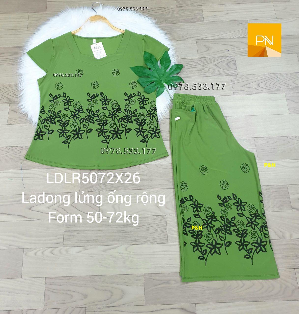 [50-72kg] Đồ bộ trung niên ladong lửng ống rộng đẹp cao cấp - LALR5072X26