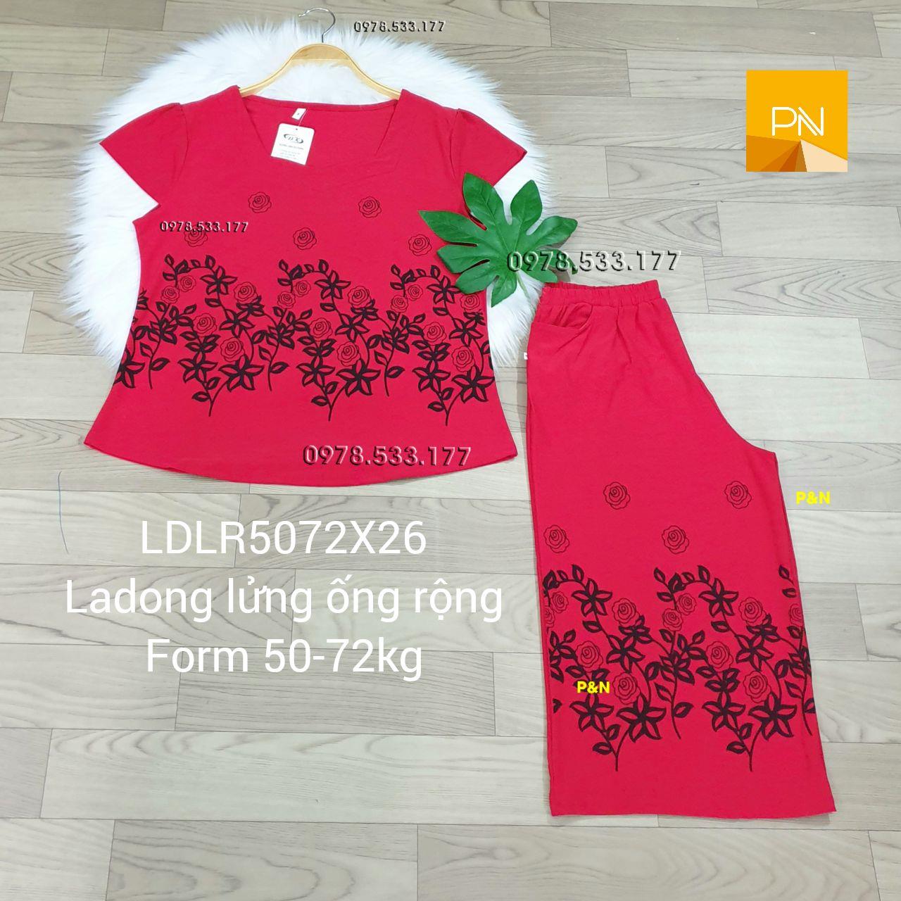[50-72kg] Đồ bộ trung niên ladong lửng ống rộng đẹp cao cấp - LALR5072X26
