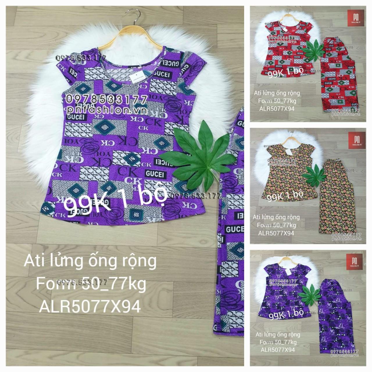 [50-77] Đồ bộ trung niên Ati lửng ống rộng nhiều họa tiết đẹp - ALR5077X94