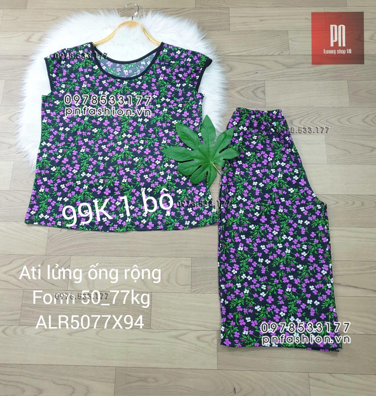 [50-77] Đồ bộ trung niên Ati lửng ống rộng nhiều họa tiết đẹp - ALR5077X94